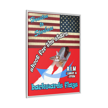 shoot for the stars - framed canvas art (red)