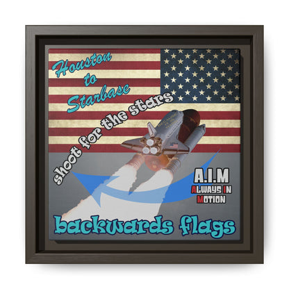 shoot for the stars - framed canvas art (grey-light grey)