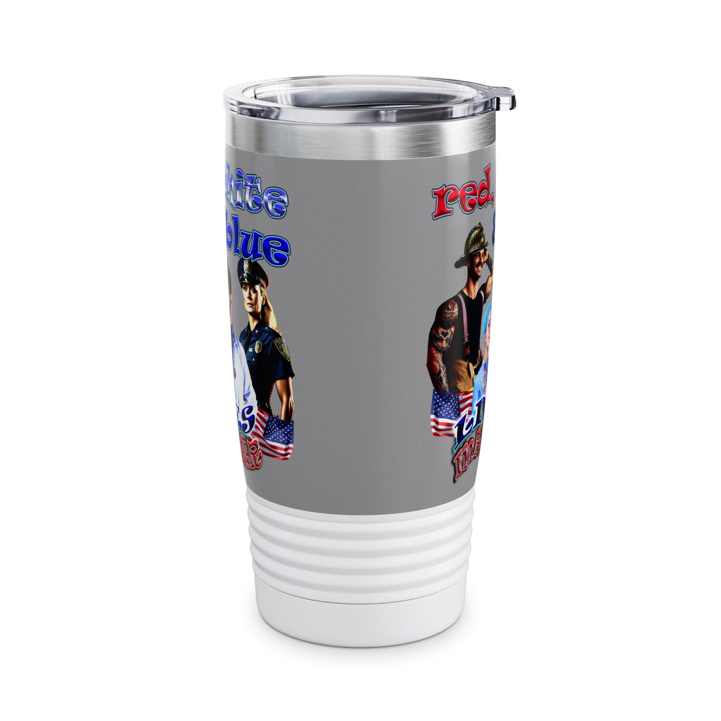 rw&b lives matter - Ringneck Tumbler, 20oz (grey)