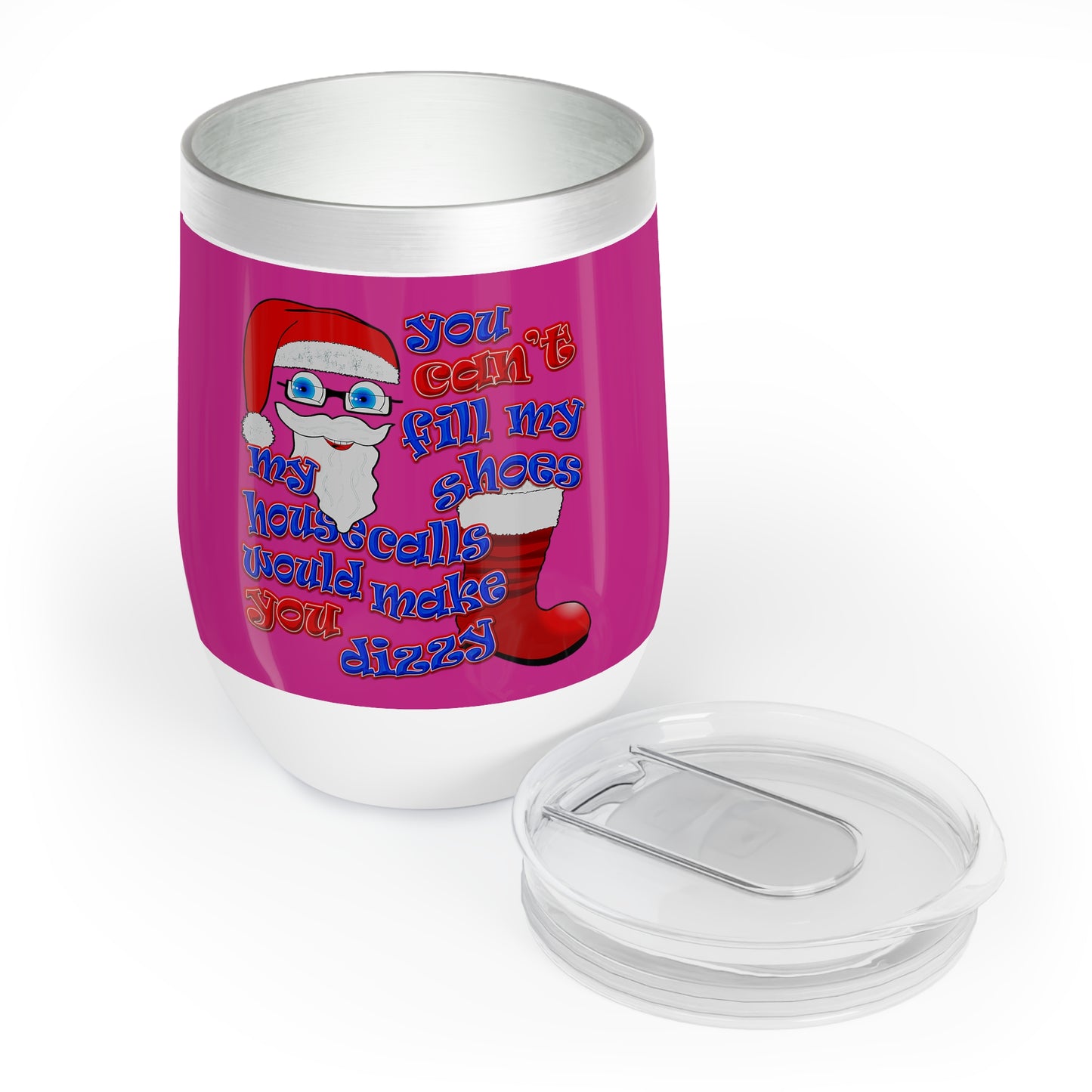santa's shoes - Chill Wine Tumbler (pink)