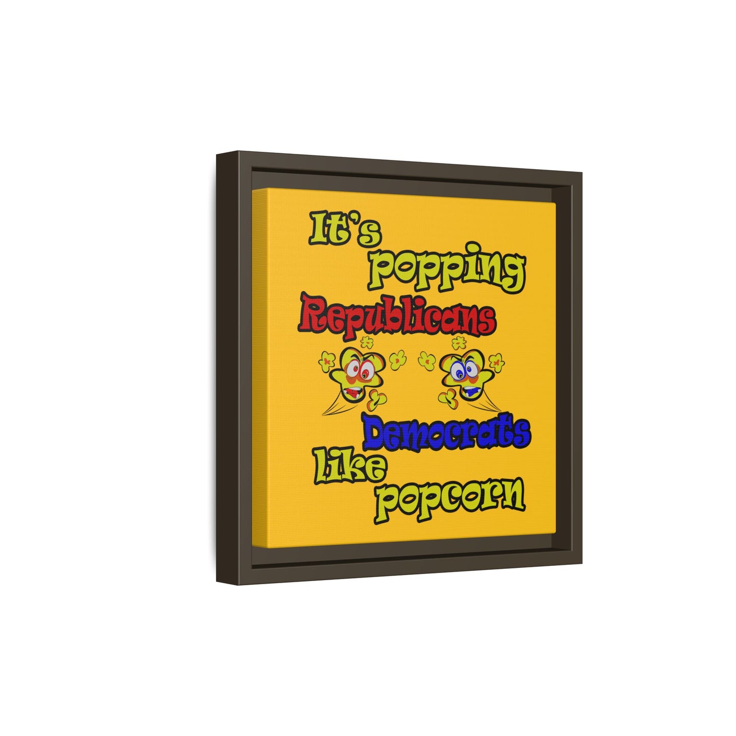 popping like popcorn - framed canvas art (yellow)