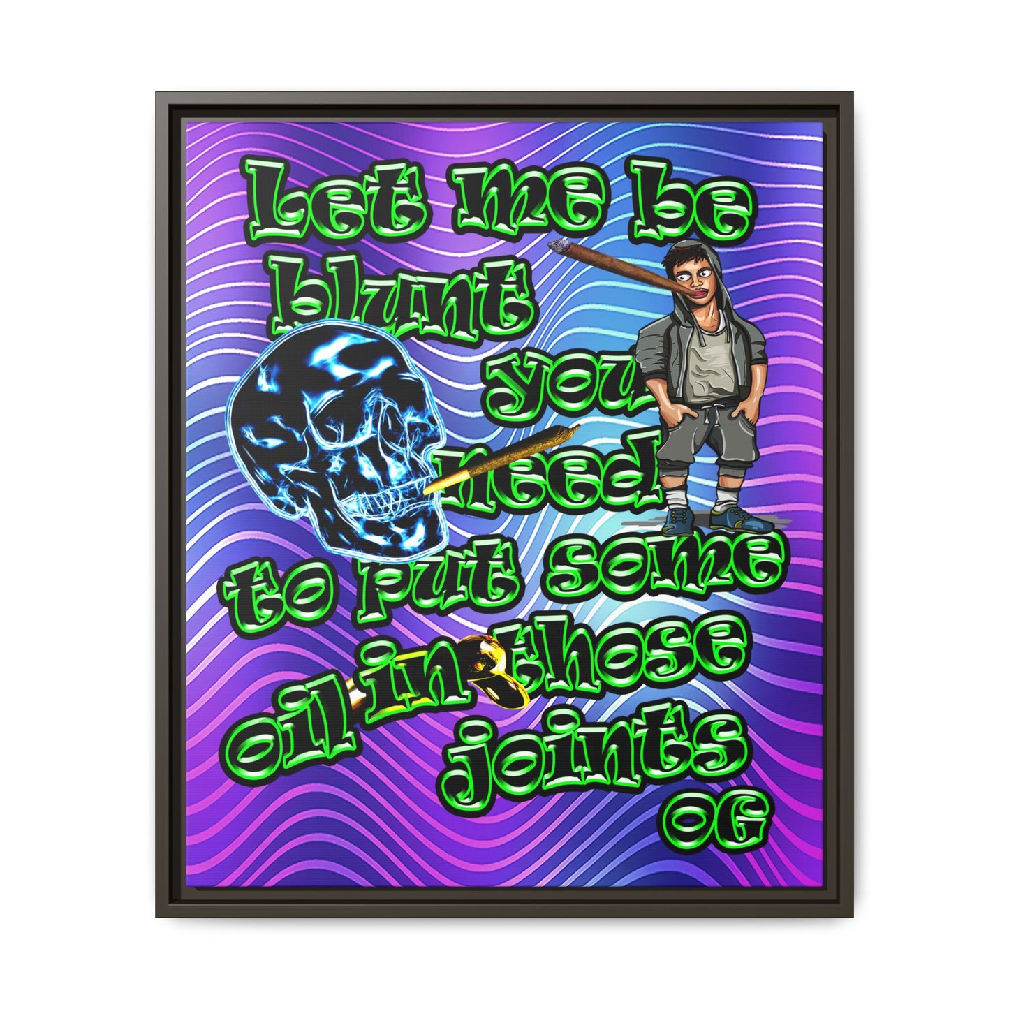 og - framed canvas art (purple wave)