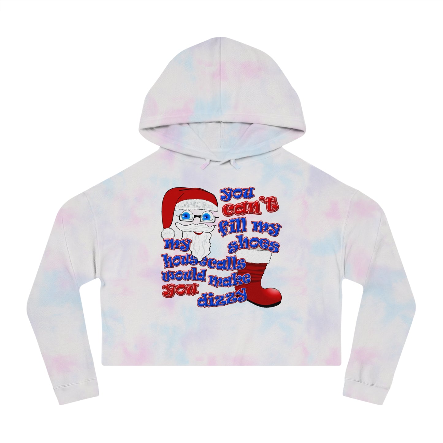 santa's shoes - Women’s Cropped Hooded Sweatshirt