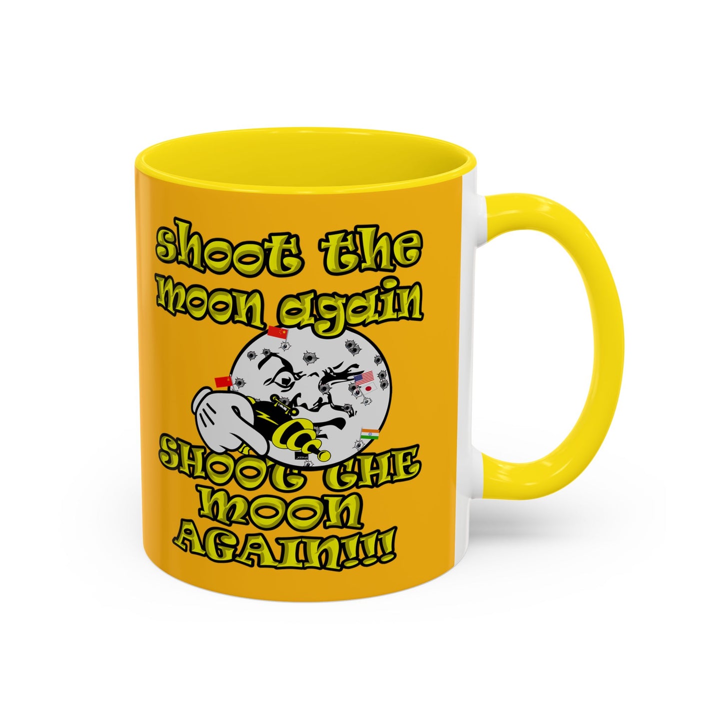 shoot the moon again - Accent Mug (yellow)