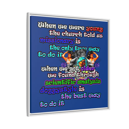 doggystyle - framed canvas art (dark blue)