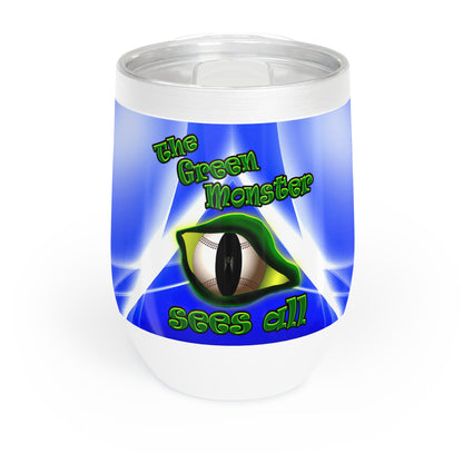 green monster - Chill Wine Tumbler (blue-white wave)