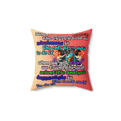 doggystyle - Spun Polyester Square Pillow - (yellow-orange wave)