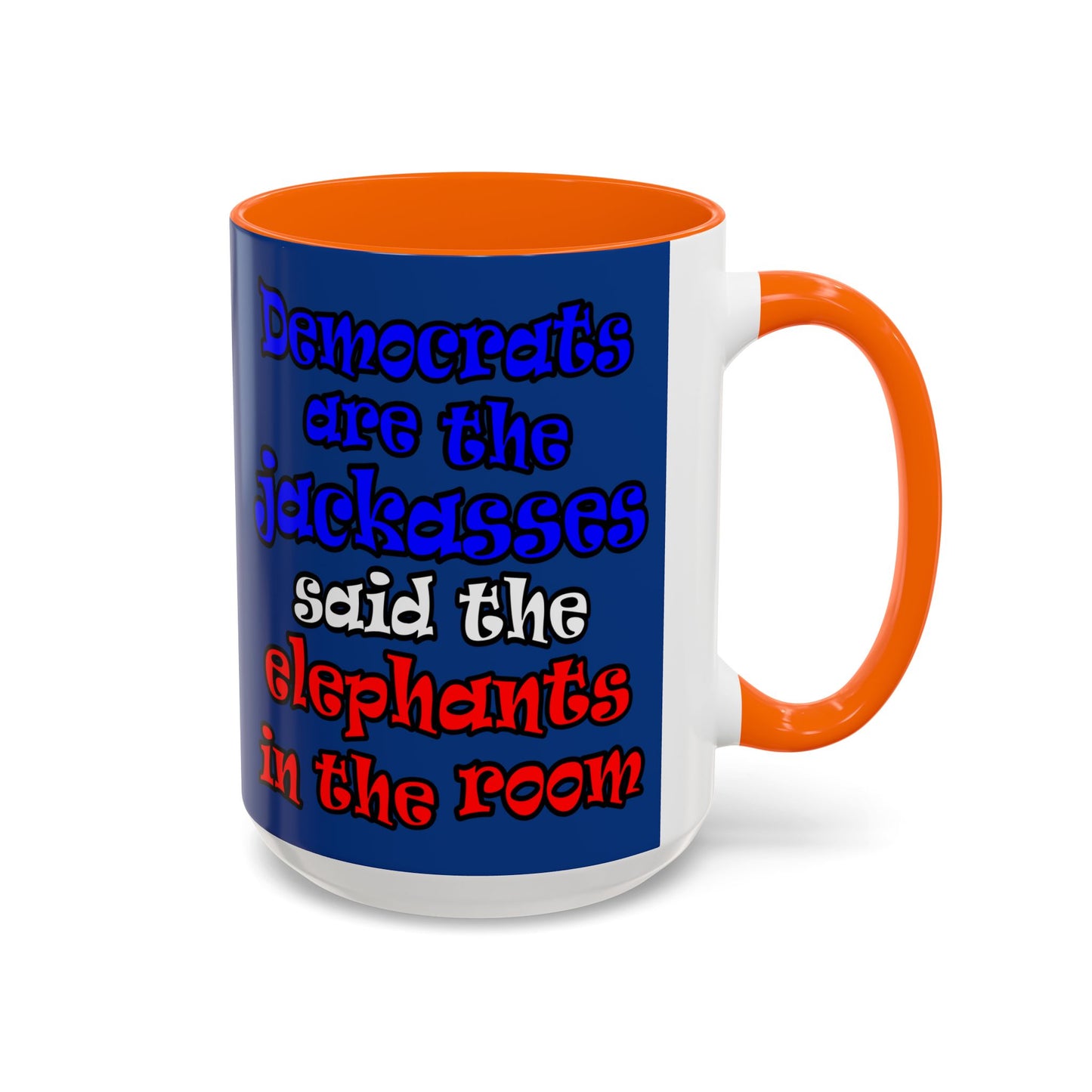 donkeys and elephants - Accent Mug (dark blue)