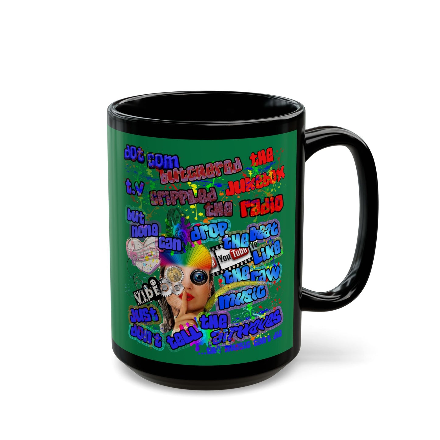 drop the beat - Black Mug (dark green)