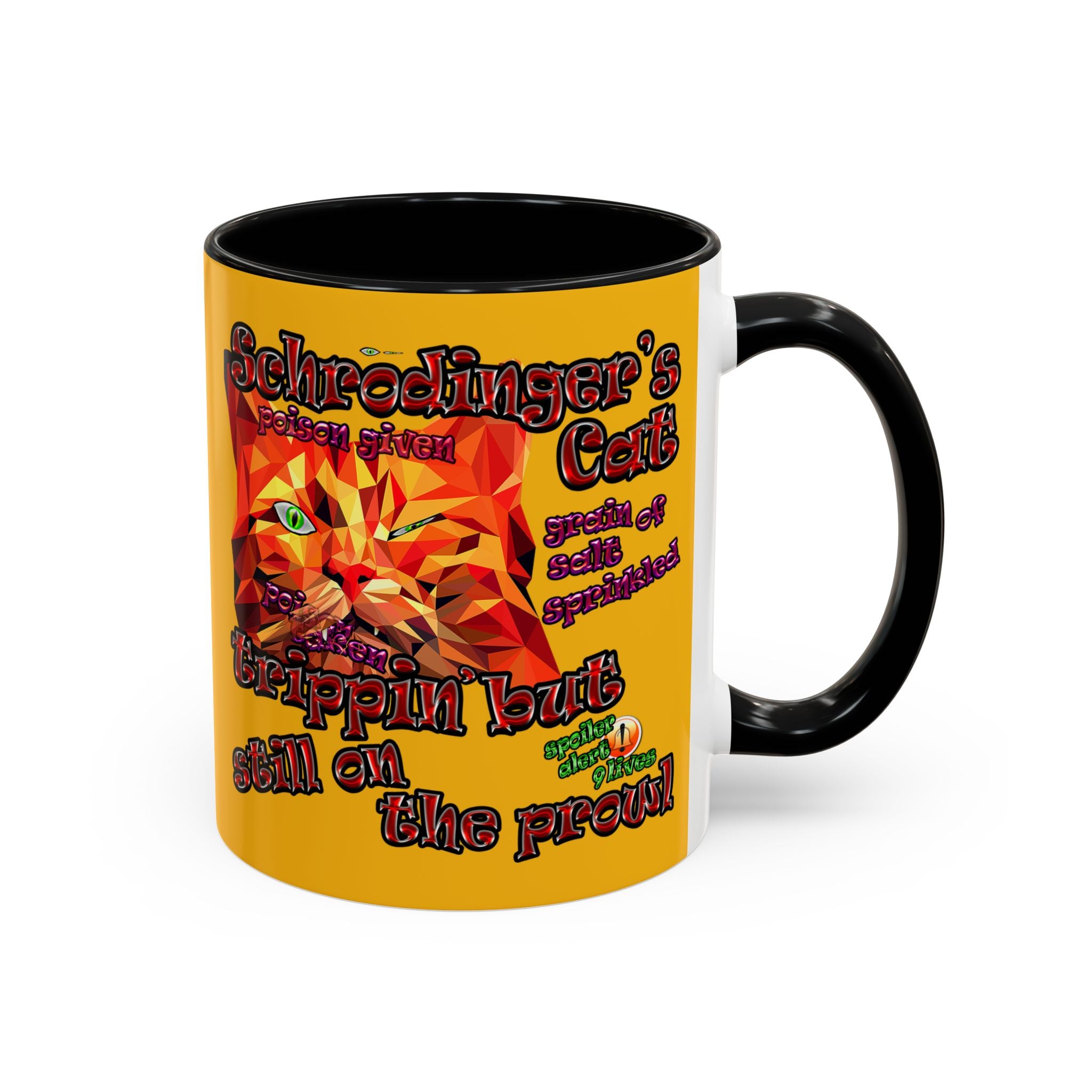 schrodinger's cat - Accent Mug (yellow)