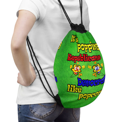 popping like popcorn - Drawstring Bag (green turf)