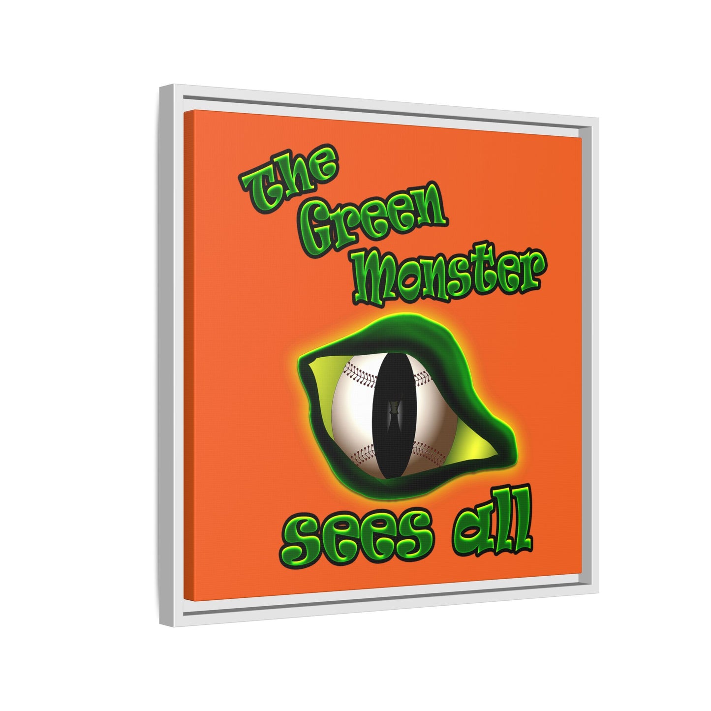 green monster - framed canvas art (orange)