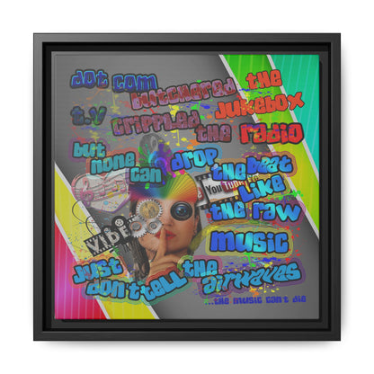drop the beat - framed canvas art (rainbow split)