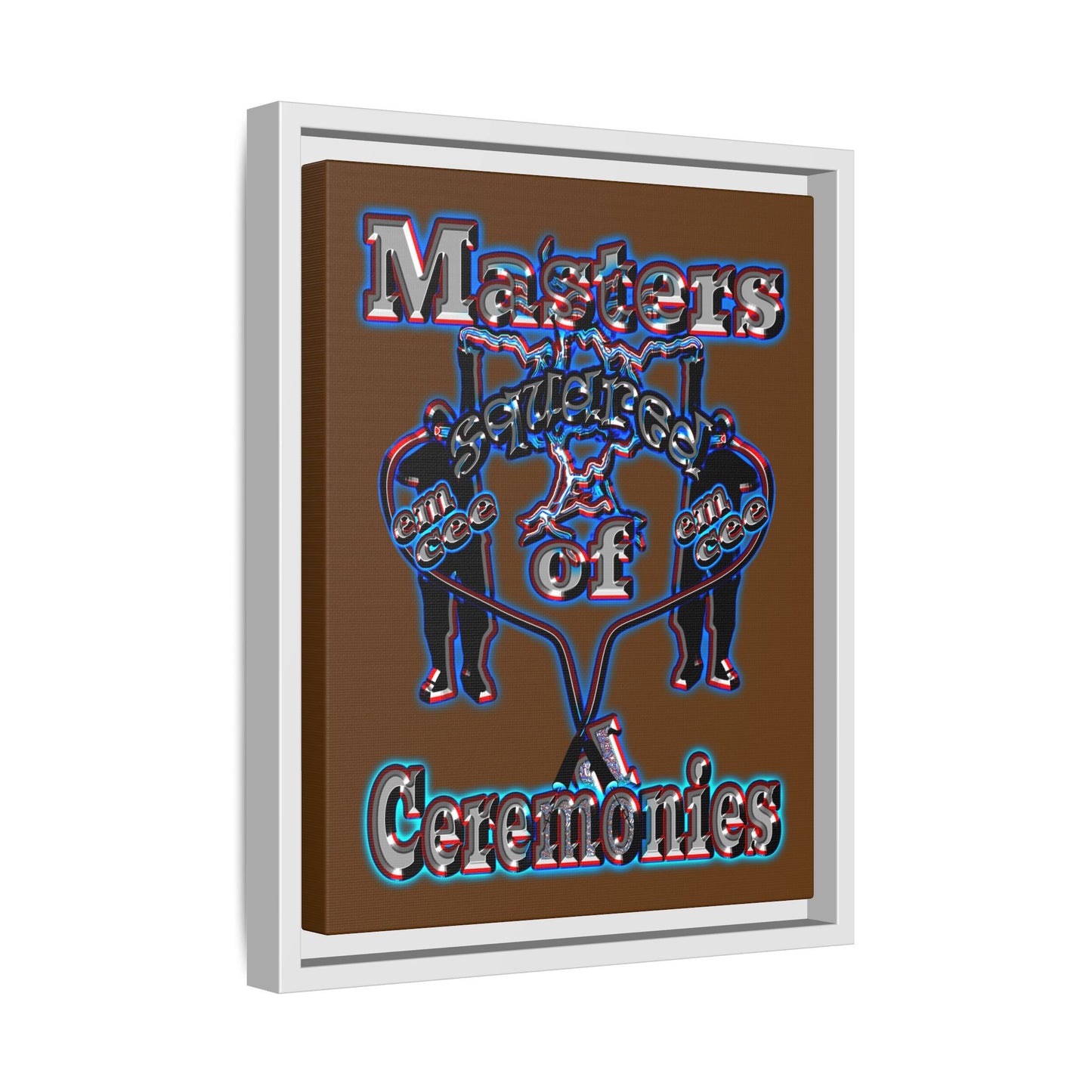 em cee squared - framed canvas art (brown)