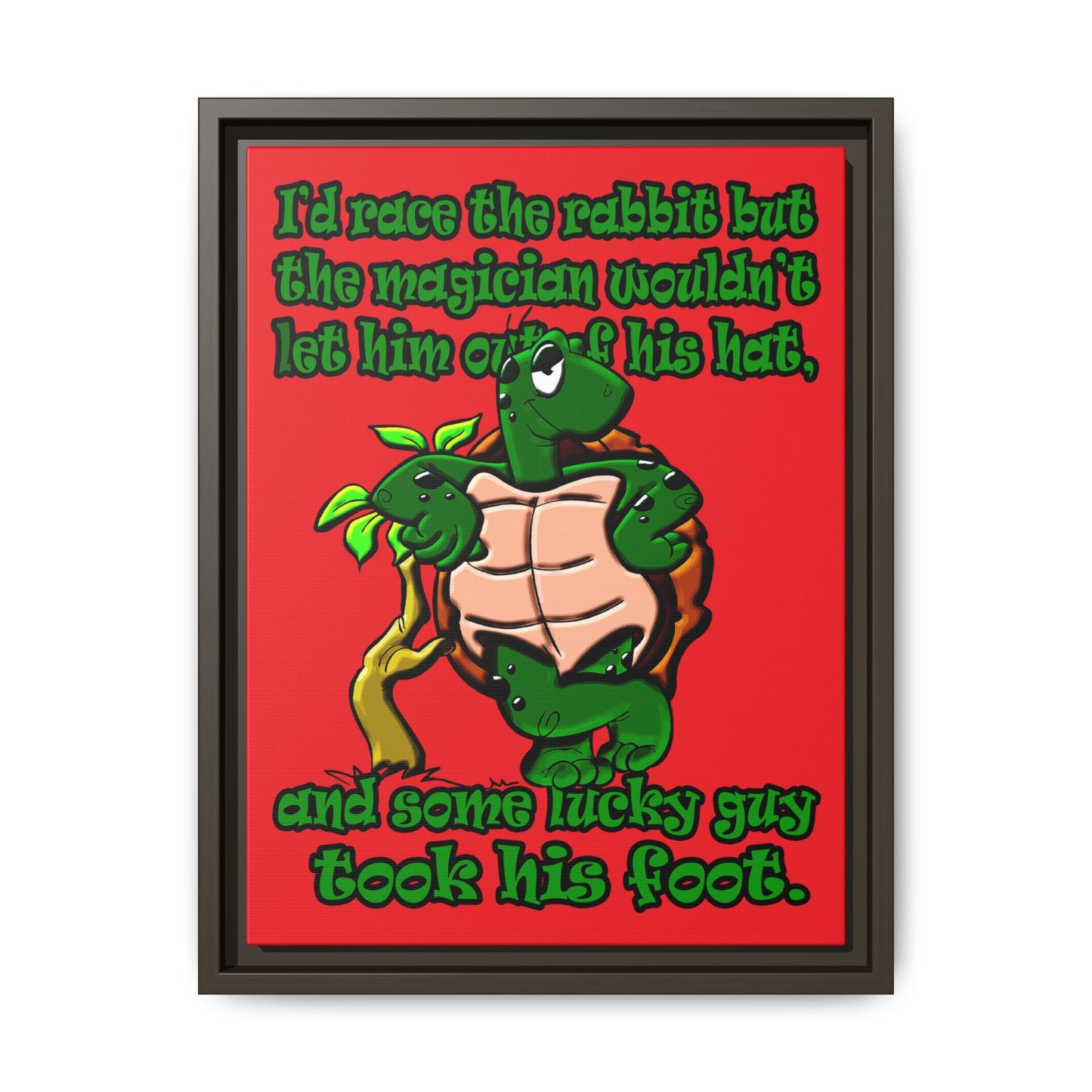 turtle race - framed canvas art (red)