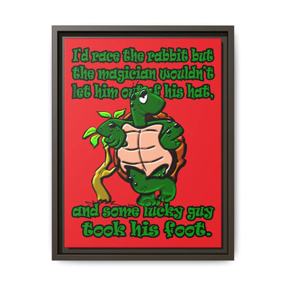 turtle race - framed canvas art (red)