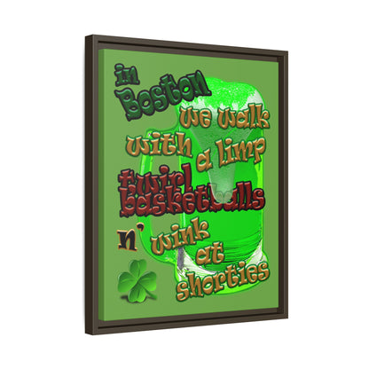 celtics logo - framed canvas art (green)