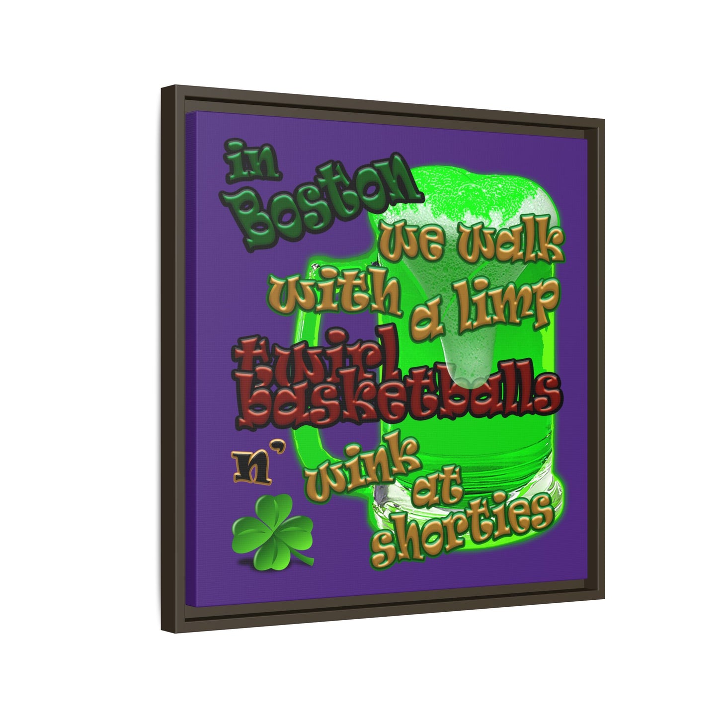 celtics logo - framed canvas art (purple)