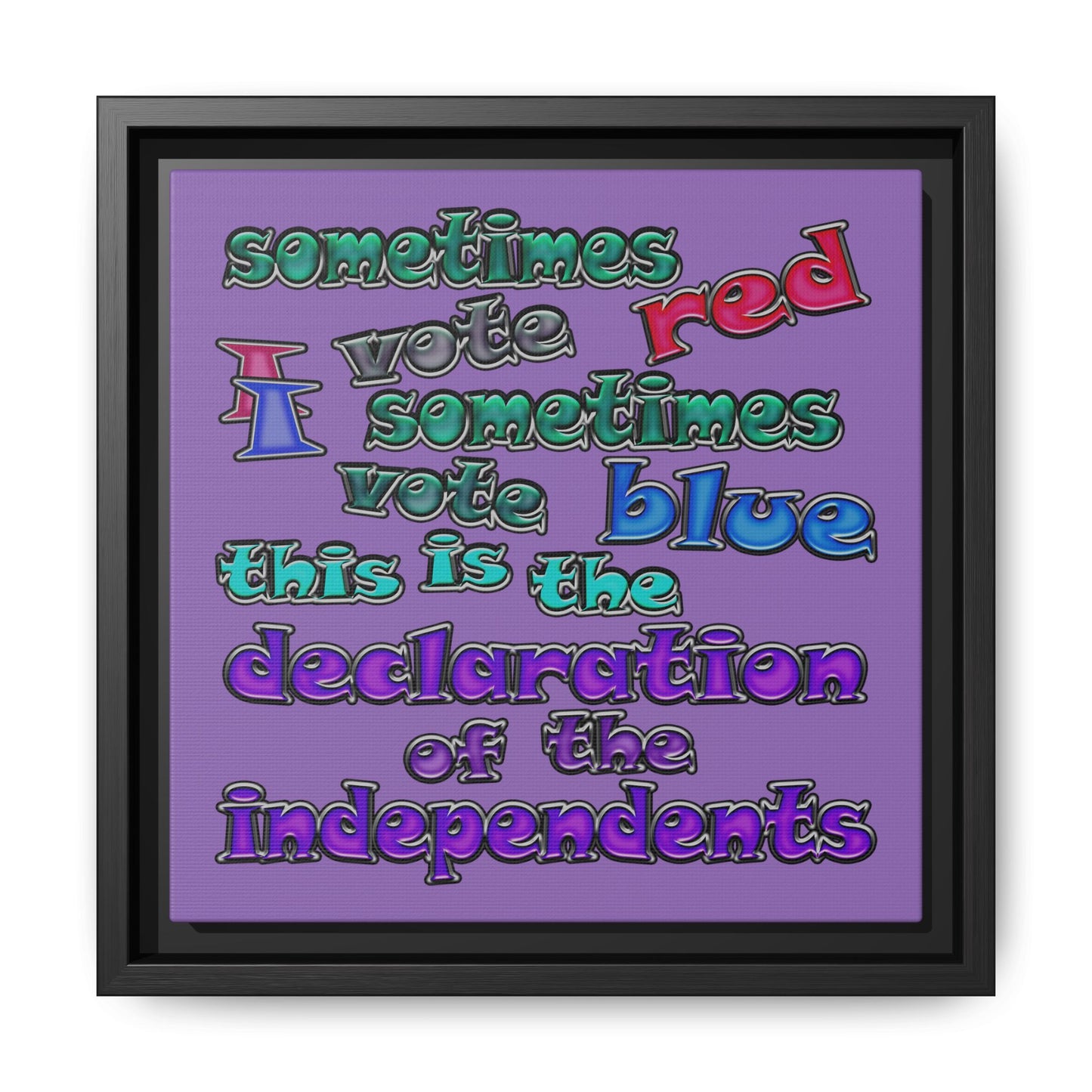 declaration of the independents - framed canvas art (light purple)
