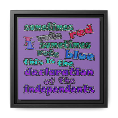 declaration of the independents - framed canvas art (light purple)