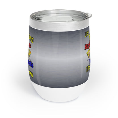 popping like popcorn - Chill Wine Tumbler (brushed nickel)