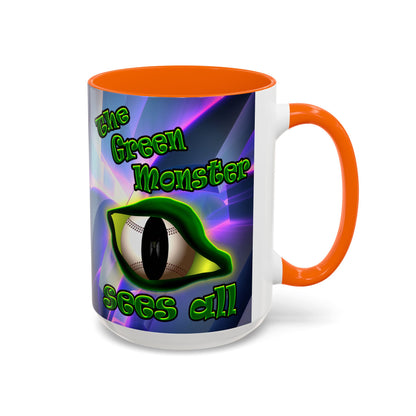 green monster - Accent Mug (grey-pink wave)