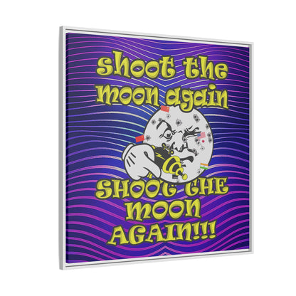 shoot the moon again - framed canvas art (purple wave)