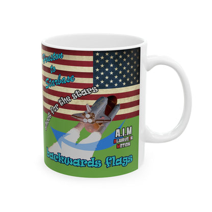 shoot for the stars - White Mug (green)