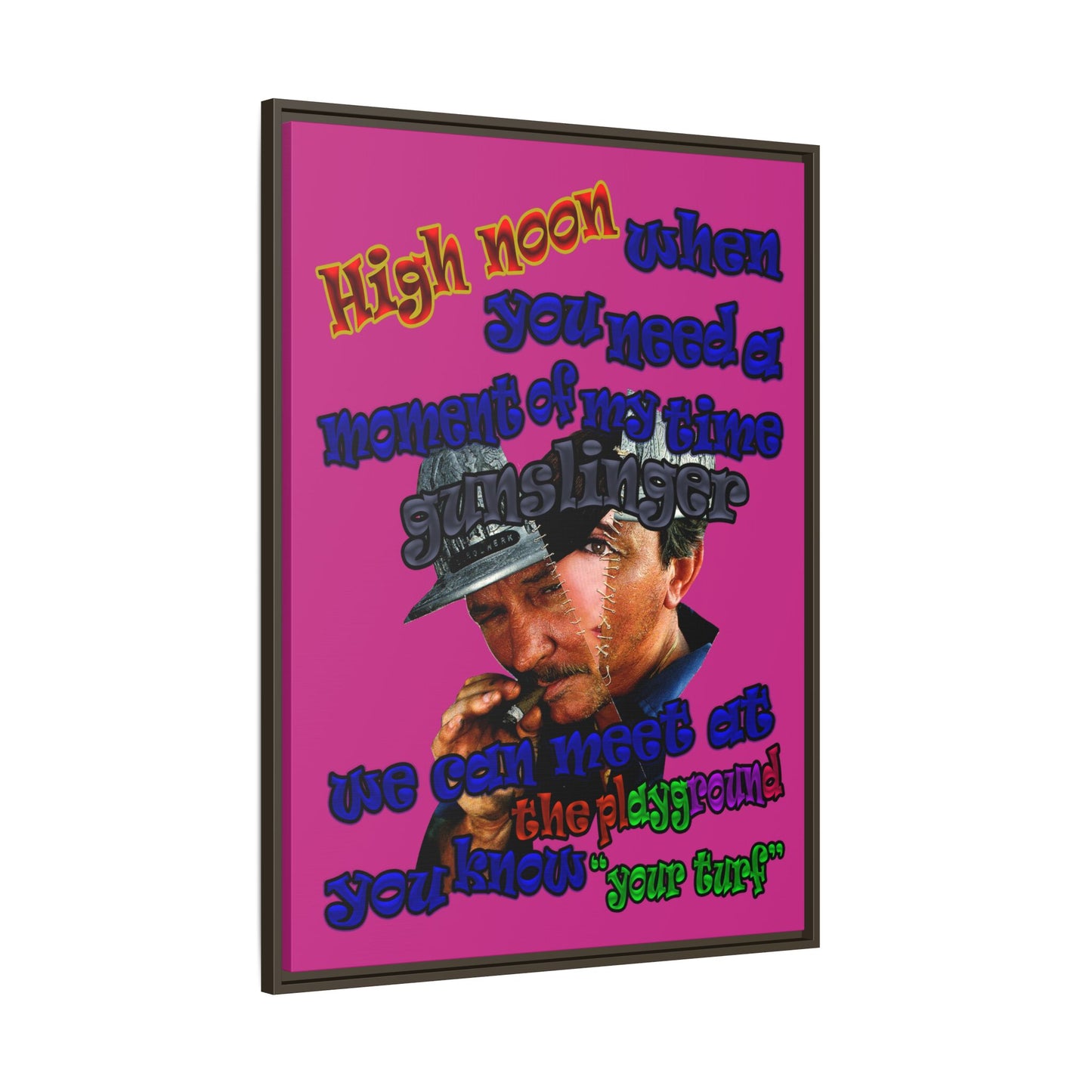 high noon - framed canvas art (pink)