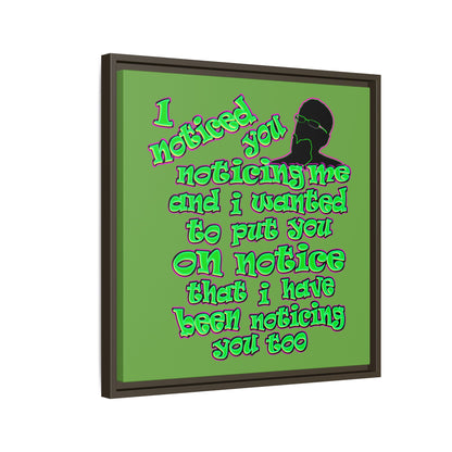 noticed you noticing - framed canvas art (green)