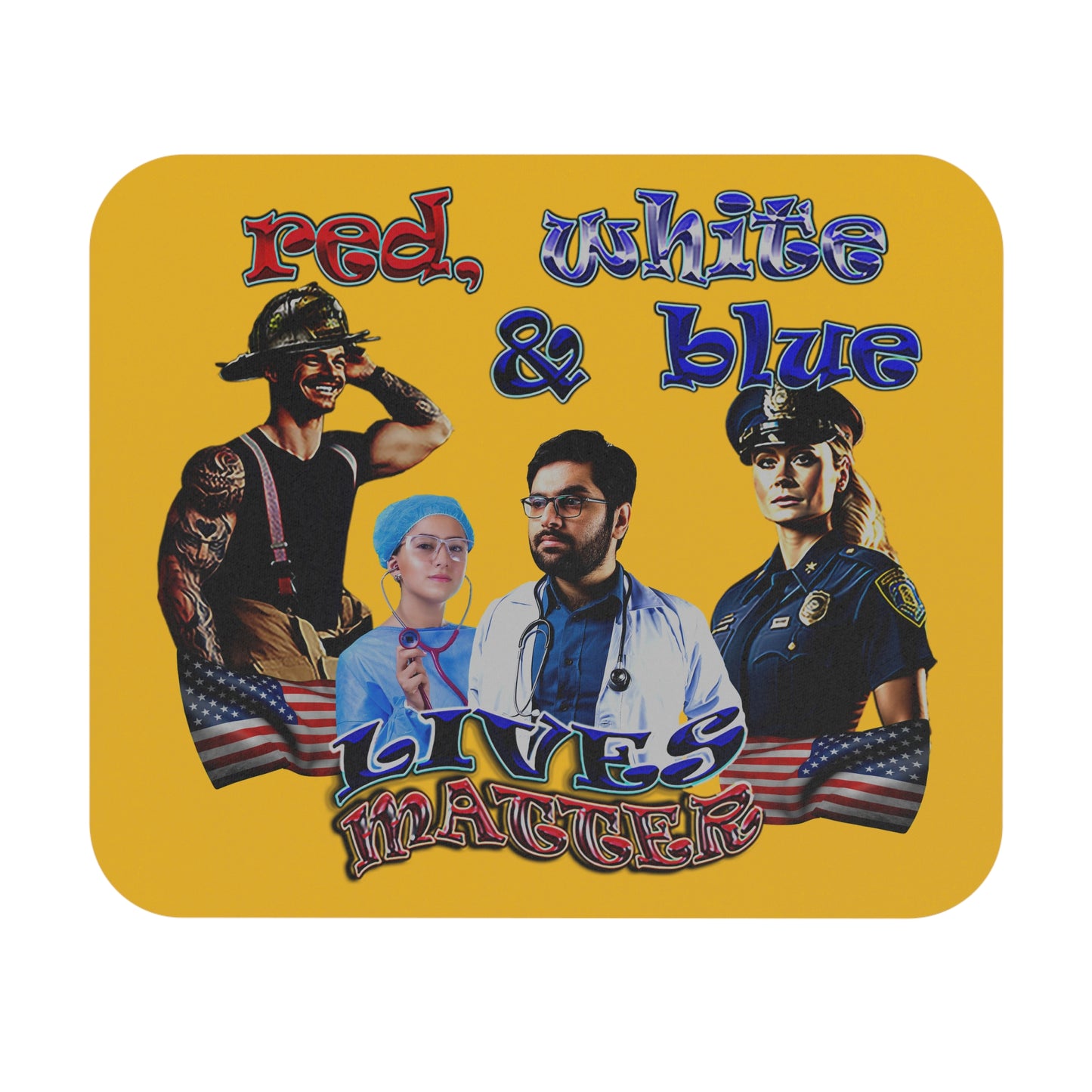 rw&b lives matter - Mouse Pad (Rectangle) (yellow)