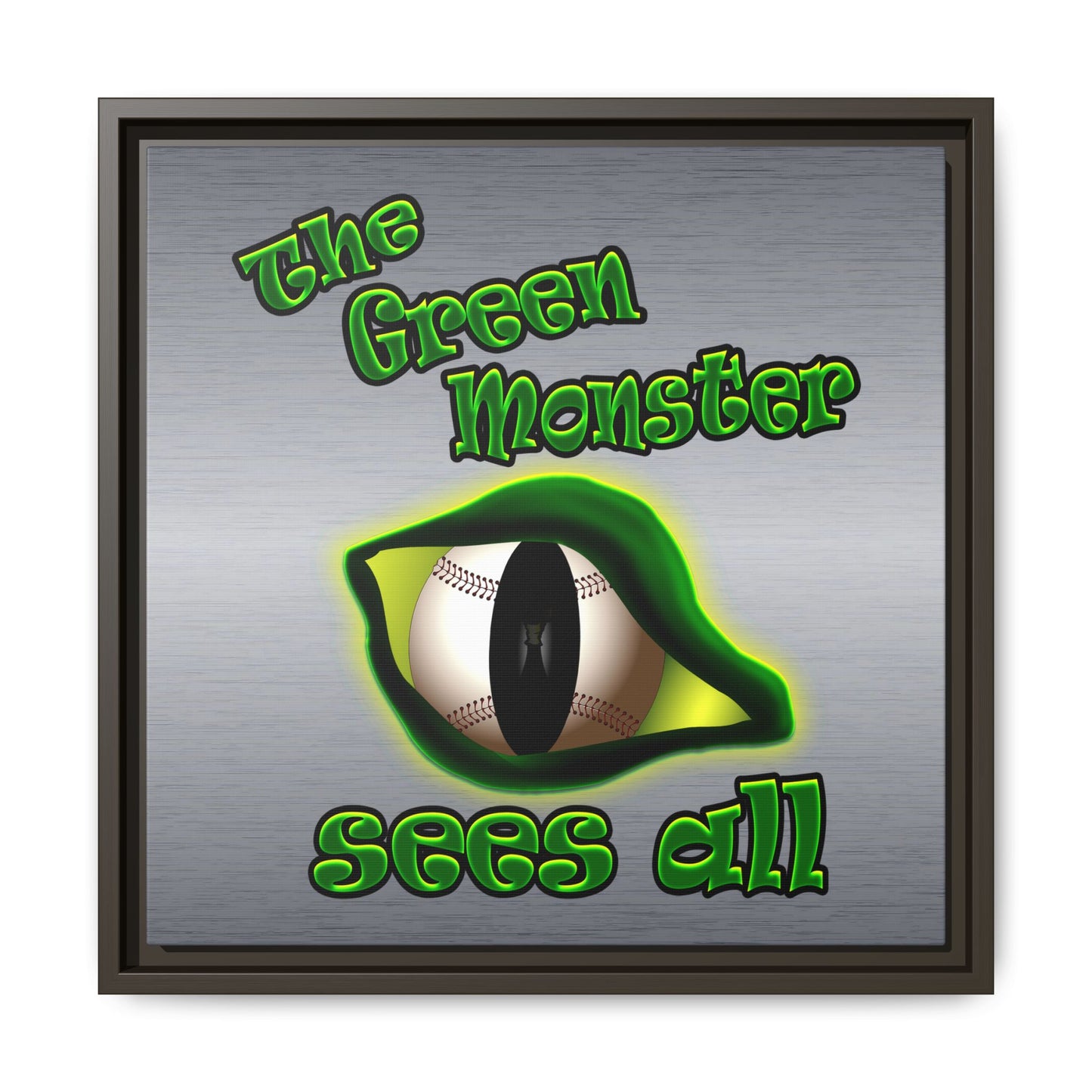 green monster - framed canvas art (brushed nickel)