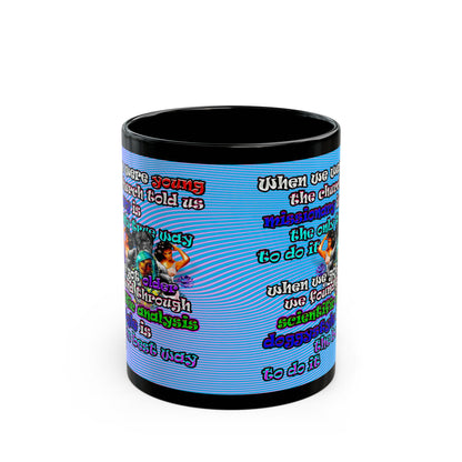 doggystyle - Black Mug (light blue-purple wave)