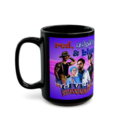 rw&b lives matter - Black Mug (purple-pink wave)