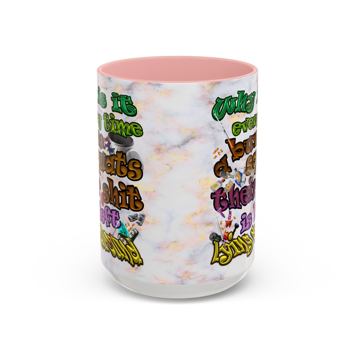 the bum's shit - Accent Mug (white marble)