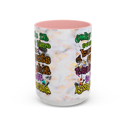 the bum's shit - Accent Mug (white marble)