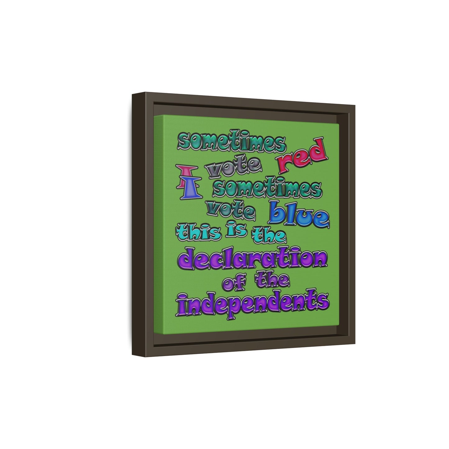 declaration of the independents - framed canvas art (green)