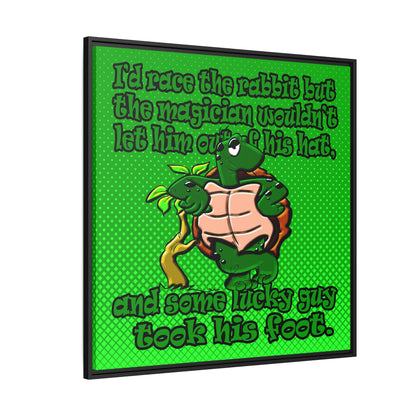 turtle race - framed canvas art (logo green)