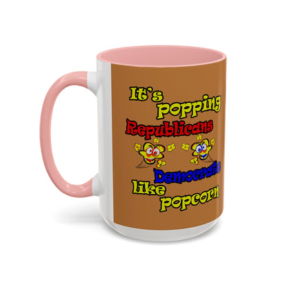 popping like popcorn - Accent Mug (light brown)