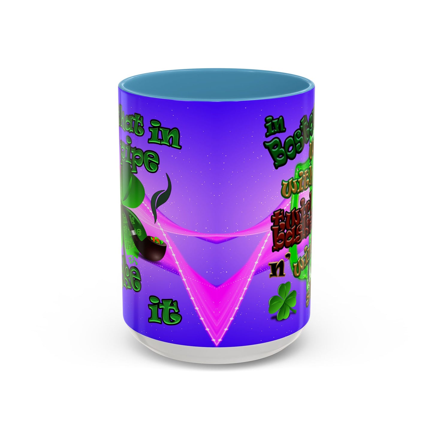 celtics logo - Accent Mug (purple-pink wave)