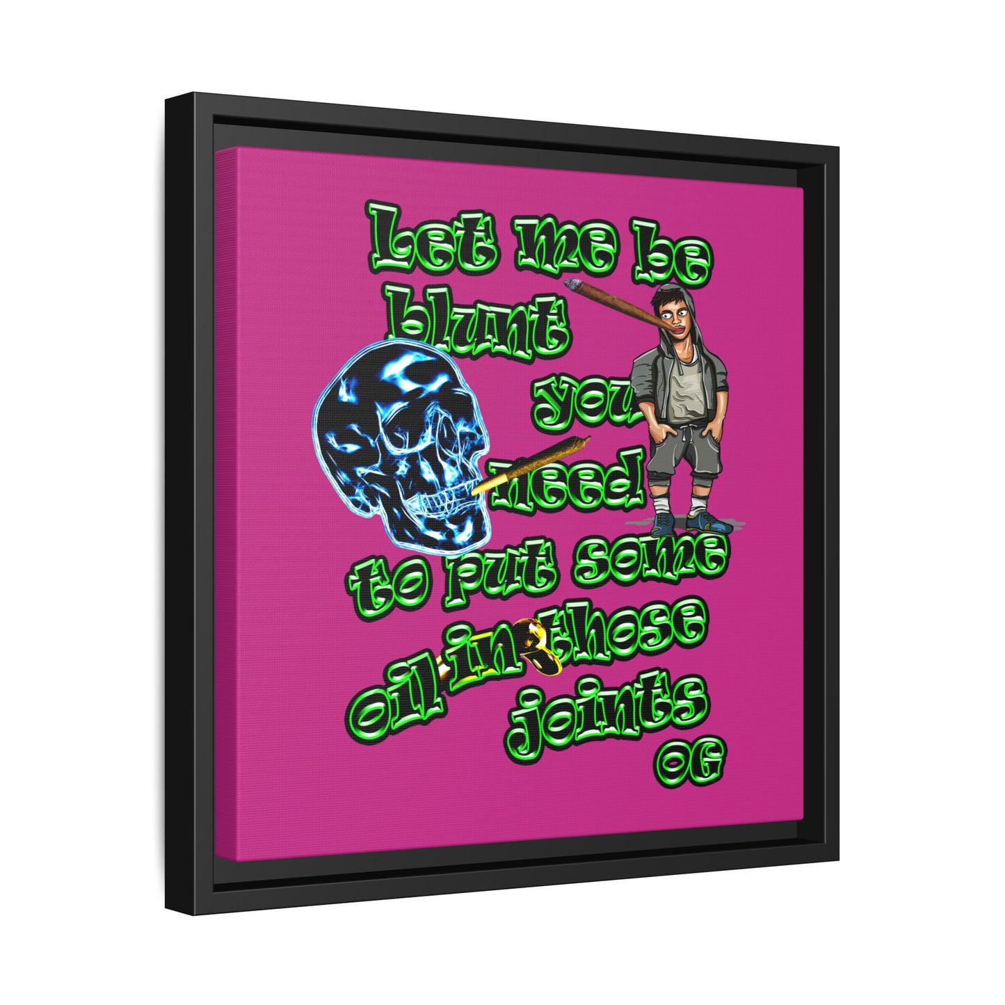og - framed canvas art (pink)