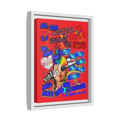 drop the beat - framed canvas art (red)