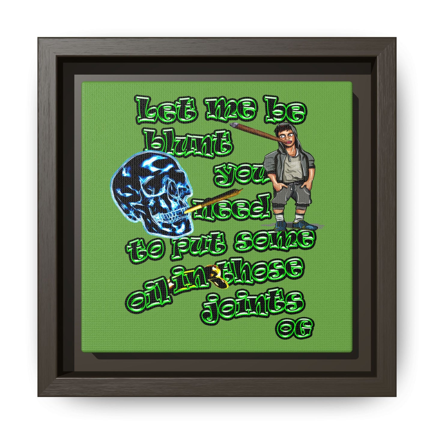 og - framed canvas art (green)