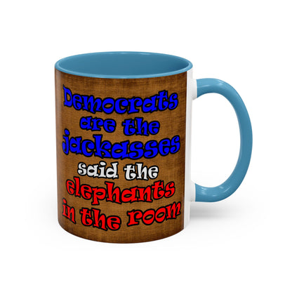 donkeys and elephants - Accent Mug (brown papyrus)