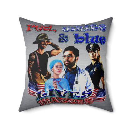 rw&b lives matter - Faux Suede Square Pillow - (brushed nickel)