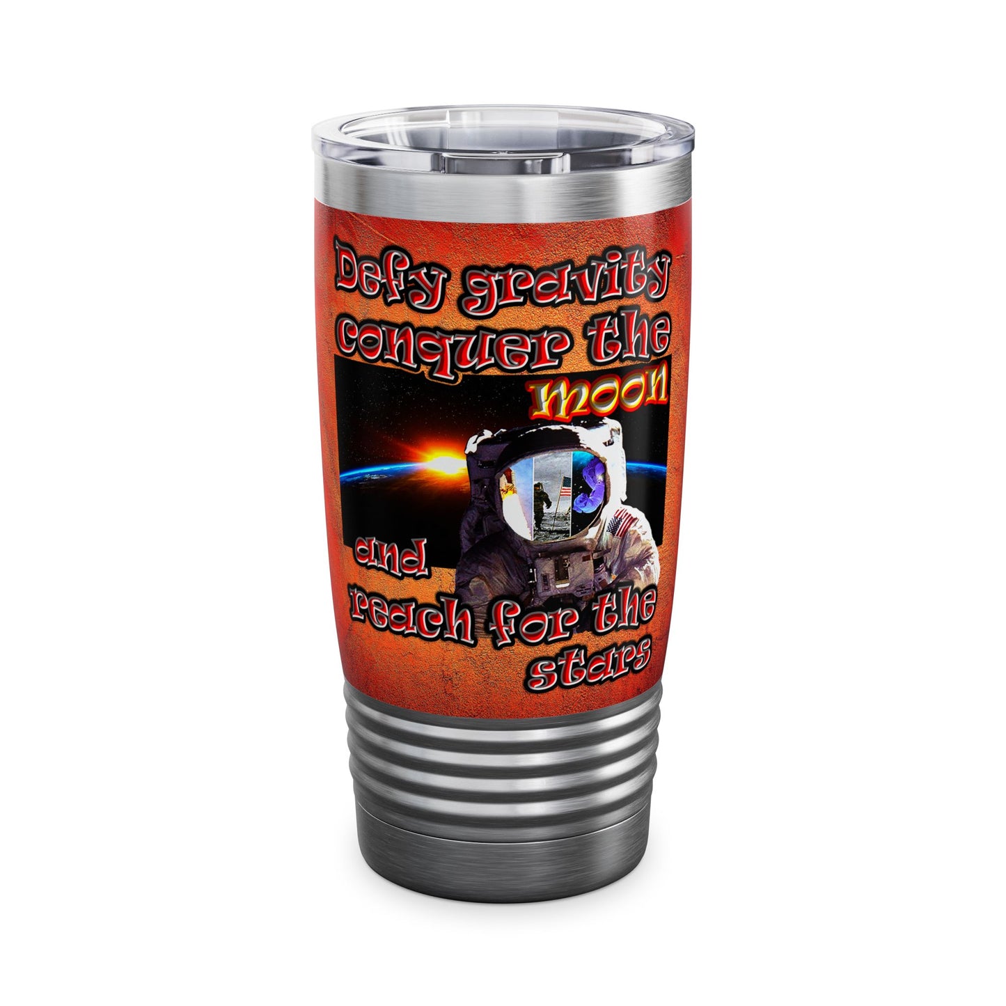 defy conquer reach - Ringneck Tumbler, 20oz (burnt orange)