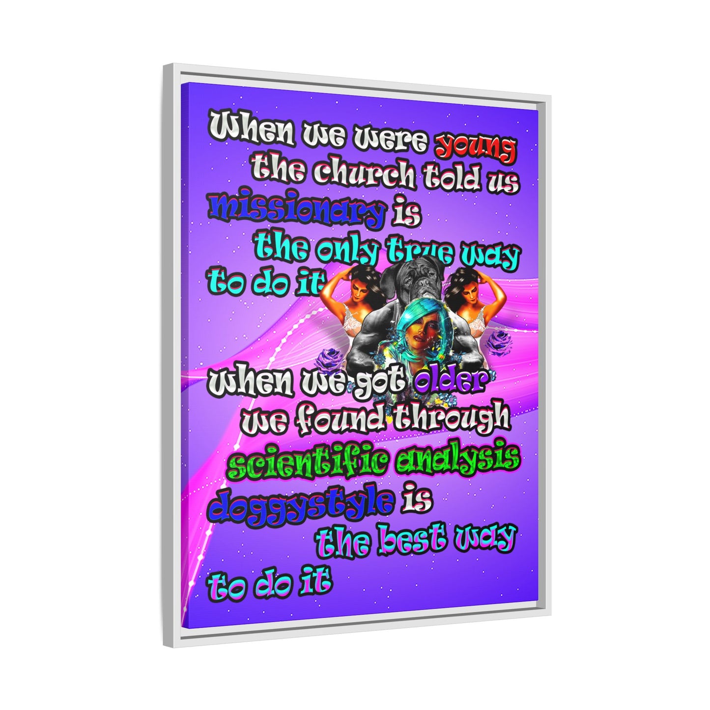 doggystyle - framed canvas art (purple-pink wave)