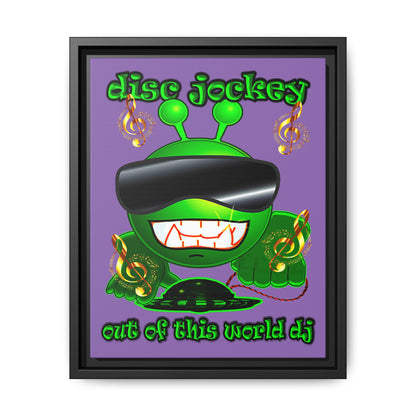 disc jockey - framed canvas art (light purple)