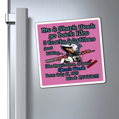 shark week - Magnets - (light pink)