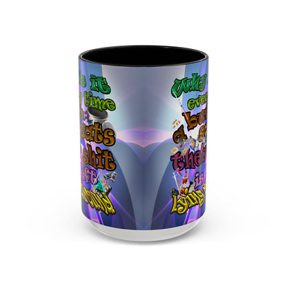 the bum's shit - Accent Mug (grey-pink wave)